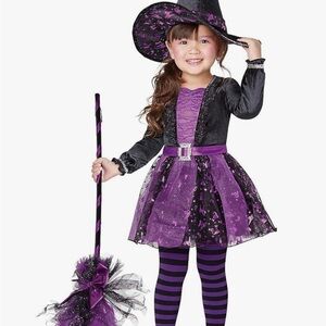 Purple and Black Witch Costume for Kids